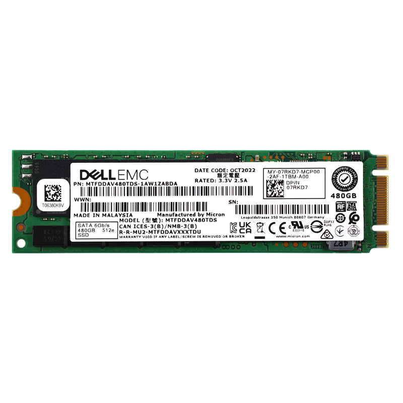 Dell 7RKD7 5300 Pro 480GB SATA 3D NAND TLC RI Enterprise M.2 SSD for Boss Card Product Image 3