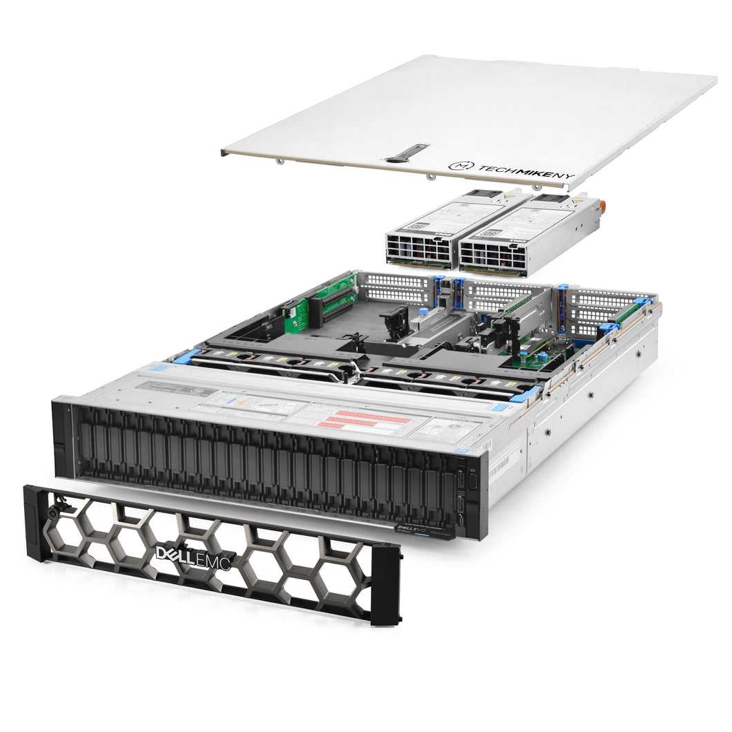 Dell PowerEdge R740xd NVMe Server 2.60Ghz 8-Core 256GB RAM 24x Caddies Bezel