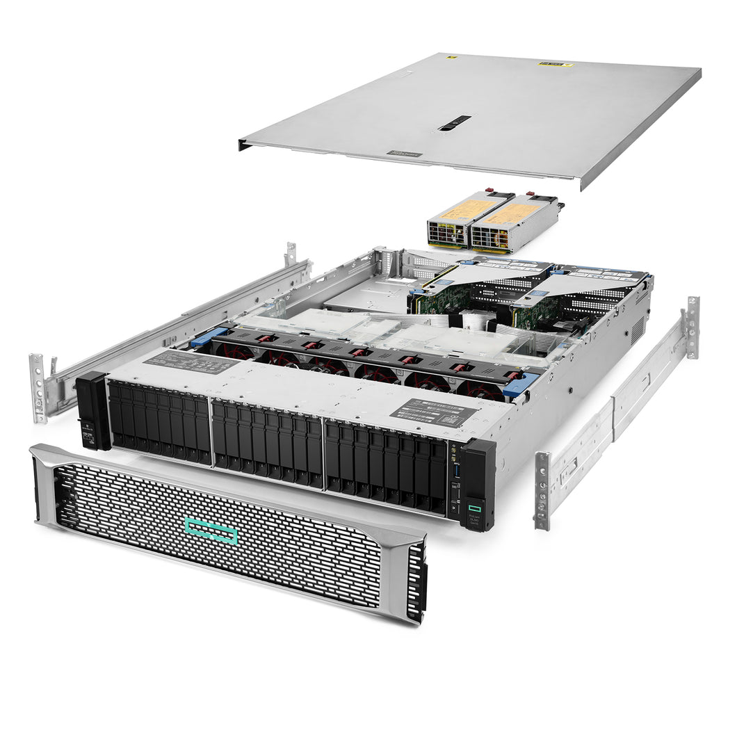 HP ProLiant DL380 G10 Server 2.60Ghz 32-Core 32GB RAM 5.6TB Storage Bezel Rails