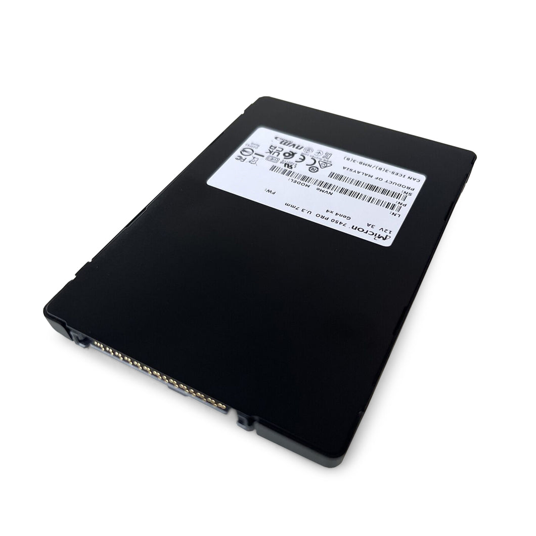 New in Box Micron MTFDKCB7T6TDZ-2AZ18ABYY 7.68TB NVMe U.2 2.5 Solid State Drive