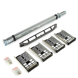 Dell PowerEdge R420 \/ R430 4B Upgrade Kit: Sliding Rails + Bezel +4x LFF Caddies Product Image 1