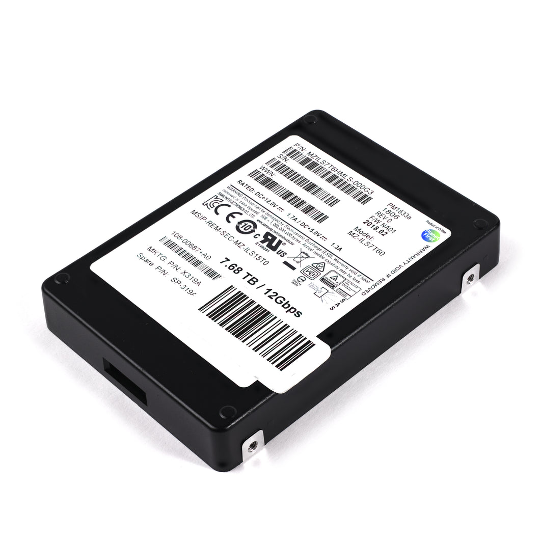 Samsung MZ-ILS7T60 PM1633a 7.68TB SAS 12G V-NAND 3D TLC Read-Intensive 2.5